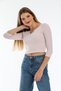 Powder Pink Collar Detailed Blouse / Skinny Fit