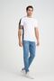 White Mesh Detailed Crew Neck Short Sleeve Slim Fit Basic - 3
