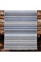 Cotton Rug 9 Blue Tone Geometric Patterned Decorative Washable Woven Base Rug - 2