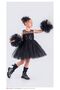 April 23 Tutu Pompom Sleeves Dress - Children's Evening Dress (Black Pullu) - 2