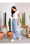BUCHA JEANS LONG LENGTH HIGH WAIST STRAIGHT FIT JEAN PALAZZO - 4