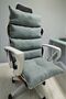 Green Color Orthopedic Gamer Office Chair Cushion Back Support - 4