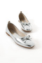Daily Bow-Knot Ballet Flats Women's Shoes Silver