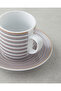 Ashley Porcelain 4-Piece Coffee Cup Set for Two, Black and Burgundy - 4