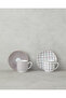 Ashley Porcelain 4-Piece Coffee Cup Set for Two, Black and Burgundy - 2
