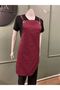 Burgundy Color Astromic Cut Cafe/Restaurant Bib - 3