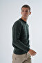 Men's Khaki Crew Neck Linx Diamond Patterned Wool Knitwear Knitted Sweater Trist-5332 - 3
