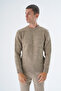 Men's Mink Crew Neck Linx Diamond Patterned Wool Knitwear Knitted Sweater Trist-5332