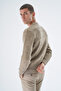 Men's Mink Crew Neck Linx Diamond Patterned Wool Knitwear Knitted Sweater Trist-5332 - 5