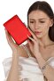 Red Color Satin Fabric Evening Dress Women's Bag Handheld and Long Strap Use (Chain Strap)