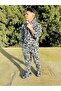 Men's Camouflage Gray Black Hooded 3 Thread Tracksuit Set - 4