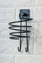 Black Stainless Metal Hanger Blow Dryer and Hair Dryer - Self-Adhesive Tuta