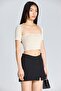 2560 Short Sleeve Beige Blouse with Bolero - 2