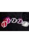 Swarovski Rearview Mirror Pendant - Silver Stones, Ornament White Feathers, Letter D - 3