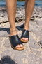 Croci̇c Women's Black Genuine Leather Slippers - 5