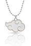 Naruto Anime Akatsuki Cloud Necklace - White Enamel Silver Color with Ball Chain