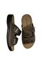 KAFKASLAR DOUBLE BUCKLE LEATHER FULL ORTHOPEDIC STITCHED MEN'S FATHER SLIPPERS - 3