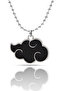 Naruto Anime Akatsuki Cloud Necklace - Black Enamel - with Silver Color Ball Chain
