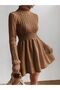 HAIR BRAIDED FISHER COLLAR KNITWEAR DRESS - 2
