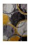 Gray Yellow Themed Geometric Circle Ring Patterned Modern Decorative Carpet 5303