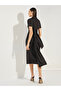 Plain Cape Sleeves Sheath Midi Dress - 4