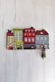 Illustration House Printed Keychain, Special Cutting, Uv Printing on 8 mm Mdf, Keychain with Hanging Device
