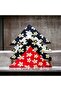 100% Cotton 4 Pieces Daisy Pattern Bandana Black White Red Navy Blue - 6