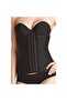 Women's Black Latex Strapless Waist And Abdominal Shape Corset - 4