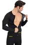 Thermal Zipper Long Sleeve Top and Leggings Two Piece Set Men's Set Top Length Stretchy Workout Sportswear Set - 2