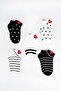 Women's Heart Smiling Face Emoji Short Booties Socks | 5 Pairs