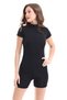 Women's Black Front Zipper Detailed Both Casual and Sea Pool Swim Shorts Swimsuit Jumpsuit - 4