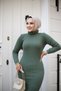 Women's Dress Hijab Clothing Turtleneck and Slim Fit Knitwear Pencil Dress