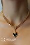 Women's Black Triangle Zircon Stone Çağla Şikel North Star Necklace 002