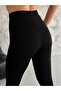 Women's Soft Black Viscose Elastic Waist Leggings - 3
