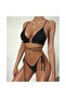 Facile Frilly Rope Detailed Bikini Set Black