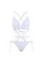 Facile Frilly Rope Detailed Bikini Set White - 2