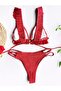 Mare Ruffled Window Detailed Bikini Set Pomegranate Flower - 3
