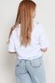 Women's Ecru Side Gathered T-shirt - 2