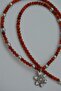 Coral Stone Snowflake Ladies Natural Stone Necklace - 2