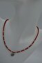 Coral Stone Snowflake Ladies Natural Stone Necklace - 7