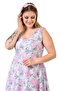 V-Neck Sleeveless Thick Strap Comfortable Comfort Model Large Size Women's Lace Dress Pink - 5
