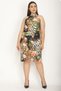 Women's Large Size Colorful Halter Collar Skirt Closed Wrap Floral Print Dress 65n32096 - 3
