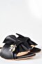 T01 Black Satin Stone Women's Slippers - 4