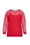 Women's Pink Sleeve and Skirt Ribbed Mesh Plus Size Blouse