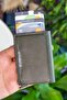 Smokey Genuine Leather Mechanism Drawstring Crazy Green Card Holder Wallet - 2