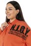Plus Size Asymmetrical Cut Printed Tile Color Shirt with Button Detail on the Back and Slits on the Sides - 4