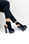 Black Suede Platinum Broken Glass Women's Platform Shoes Tonya - 2