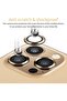 For Iphone 13 Pro/13 Pro Max Compatible Aluminum Alloy Tempered Glass Camera Lens Protector (Set of 3) Gold - 6