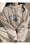 Unisex Plus Size Printed Hooded Sweatshirt