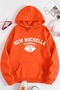 Plus Size Unisex Printed Hooded Sweatshirt